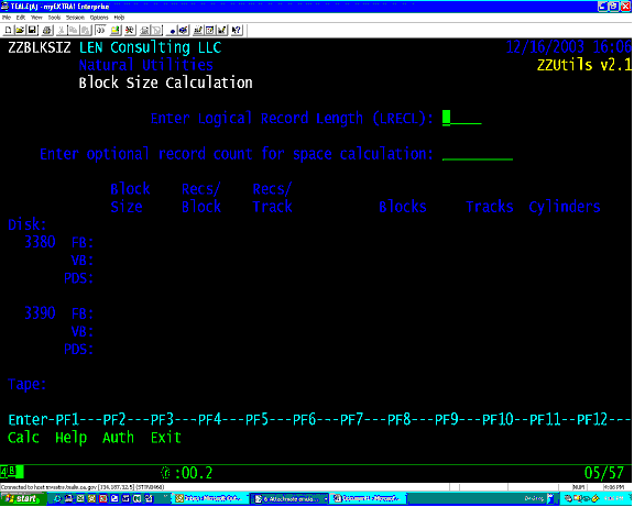 ZZBLKSIZ blocksize and space computation
