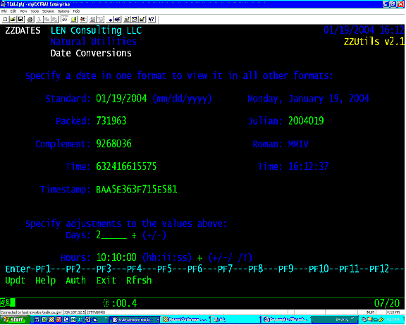 ZZDATES date & time conversions - Adjustment 1