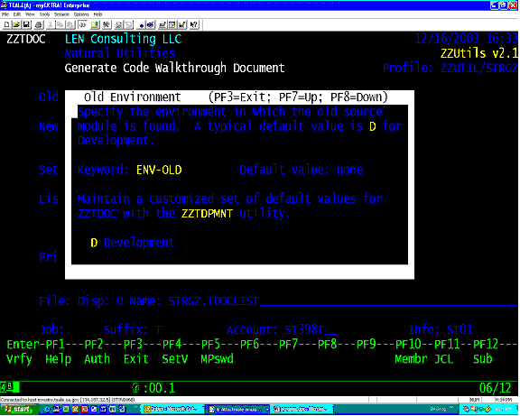 ZZUtils sample field help text (ZZTDOC/Old Environment)