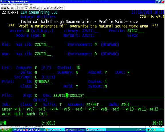 ZZTDPMNT maintain TDOC user profiles