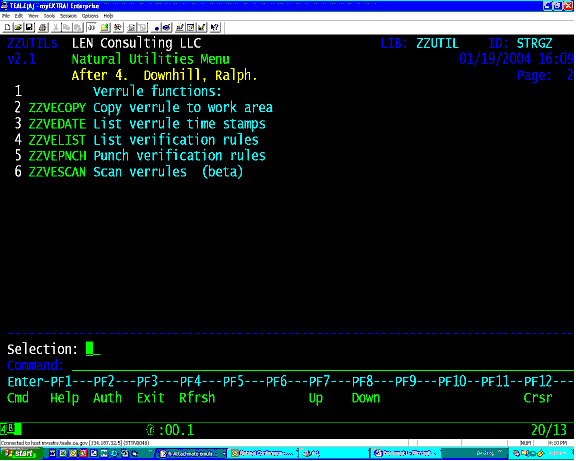 ZZUTILS main menu - multi-page