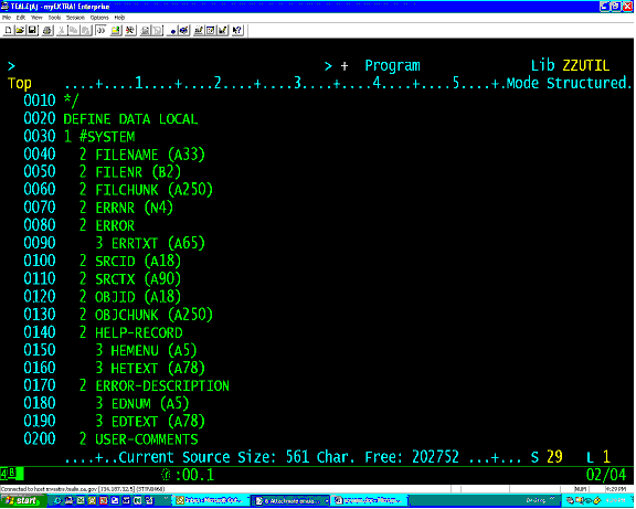 ZZVPARM create a parameter list for a view - listing 1
