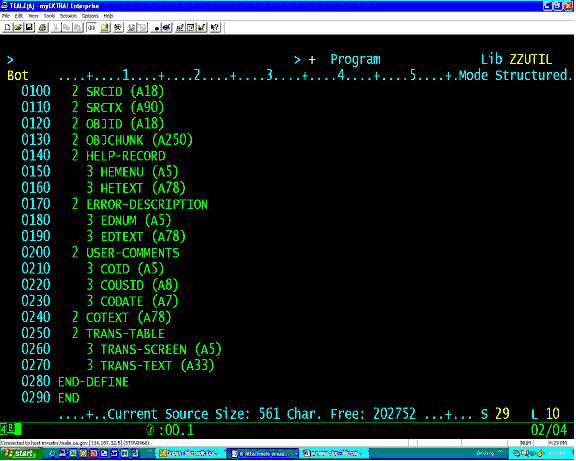 ZZVPARM create a parameter list for a view - listing 2